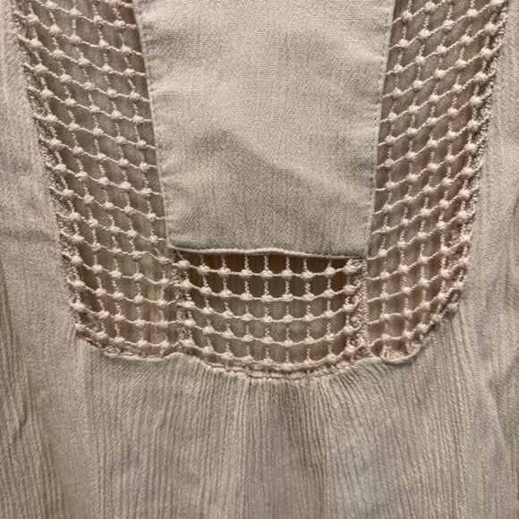 Joseph A. Beige Crochet Trim Boho Peasant Blouse Long Sleeve Top – Size M - Picture 5 of 10